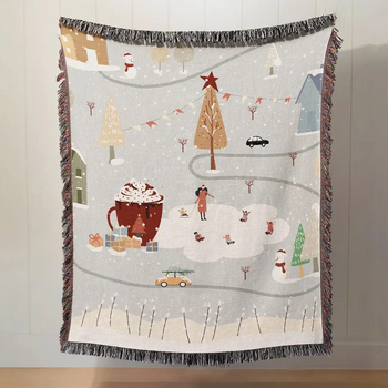 Декоративен гоблен покривало за диван, карикатурен дизайн, скандинавски стил, полиестер-памук, 1000–1499 г, по поръчка