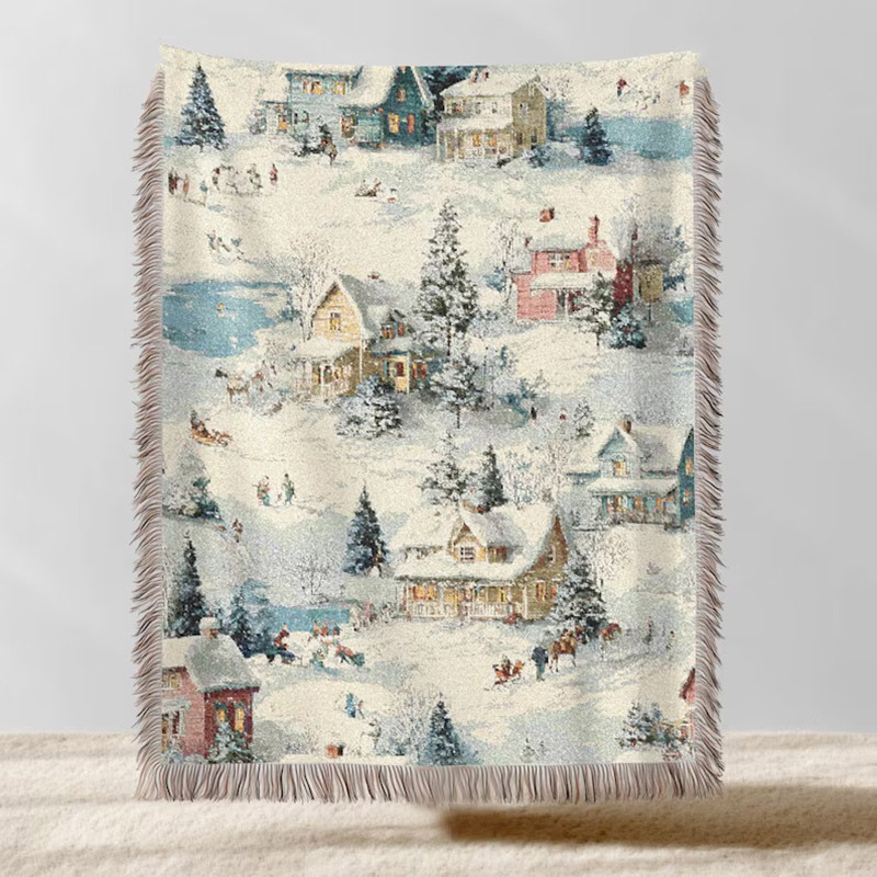 Декоративен гоблен покривало за диван, карикатурен дизайн, скандинавски стил, полиестер-памук, 1000–1499 г, по поръчка