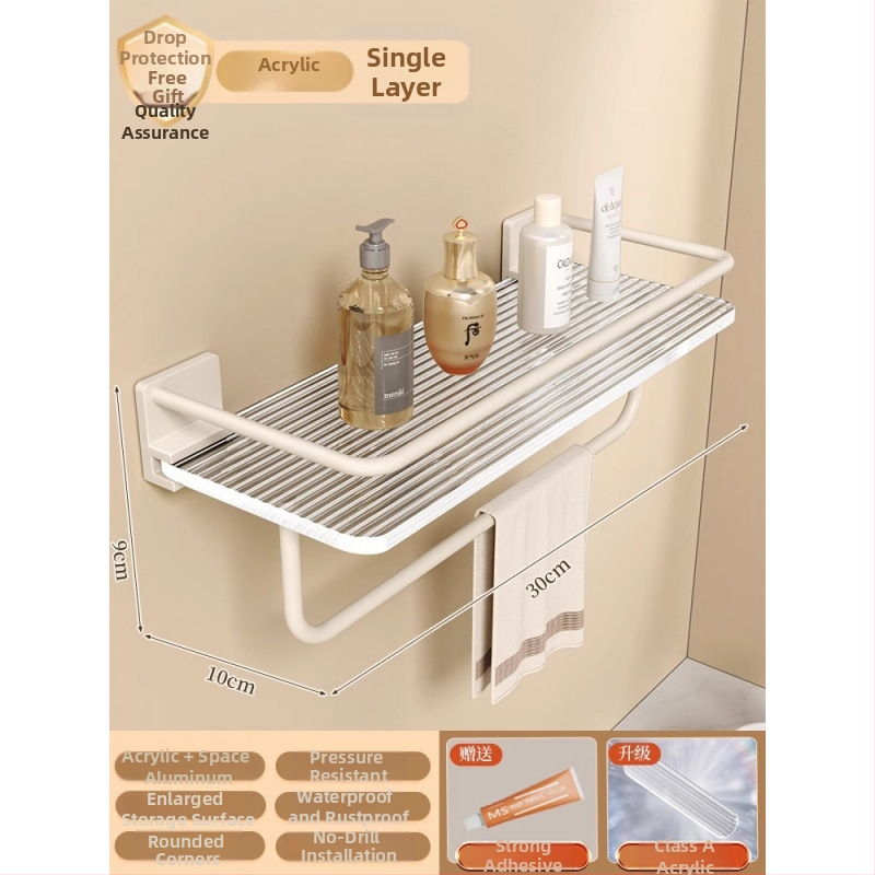 Триъгълна ъглова полица за стена, пластмасова, баня, 1 ниво, минималистичен стил, организатор за козметика