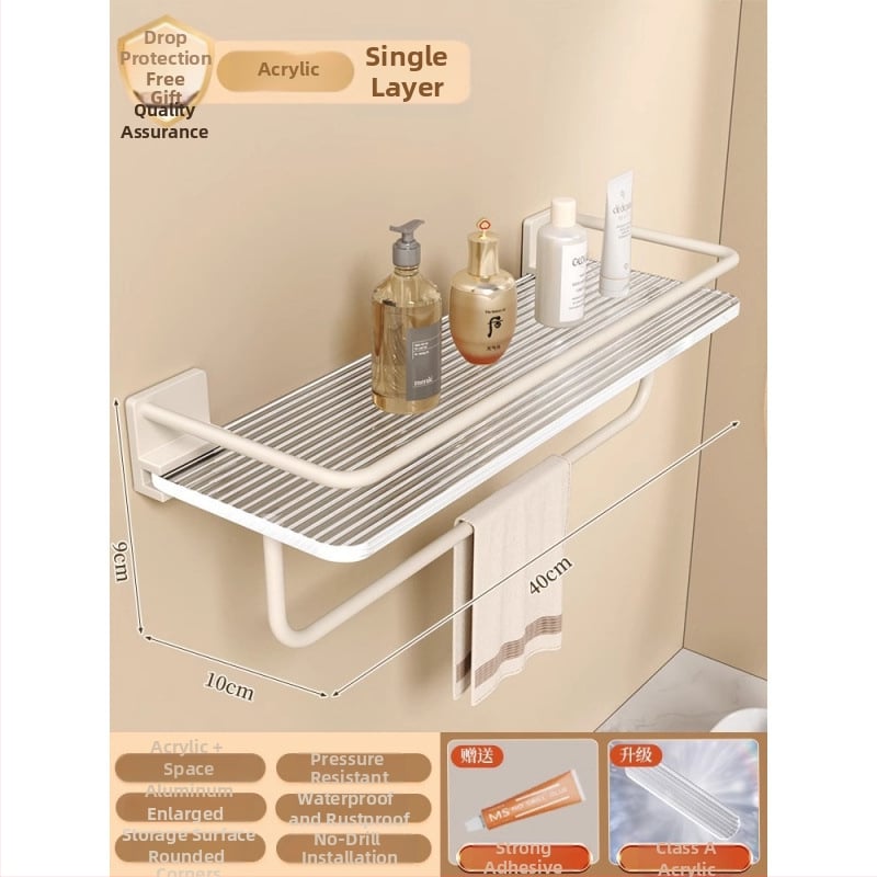 Триъгълна ъглова полица за стена, пластмасова, баня, 1 ниво, минималистичен стил, организатор за козметика