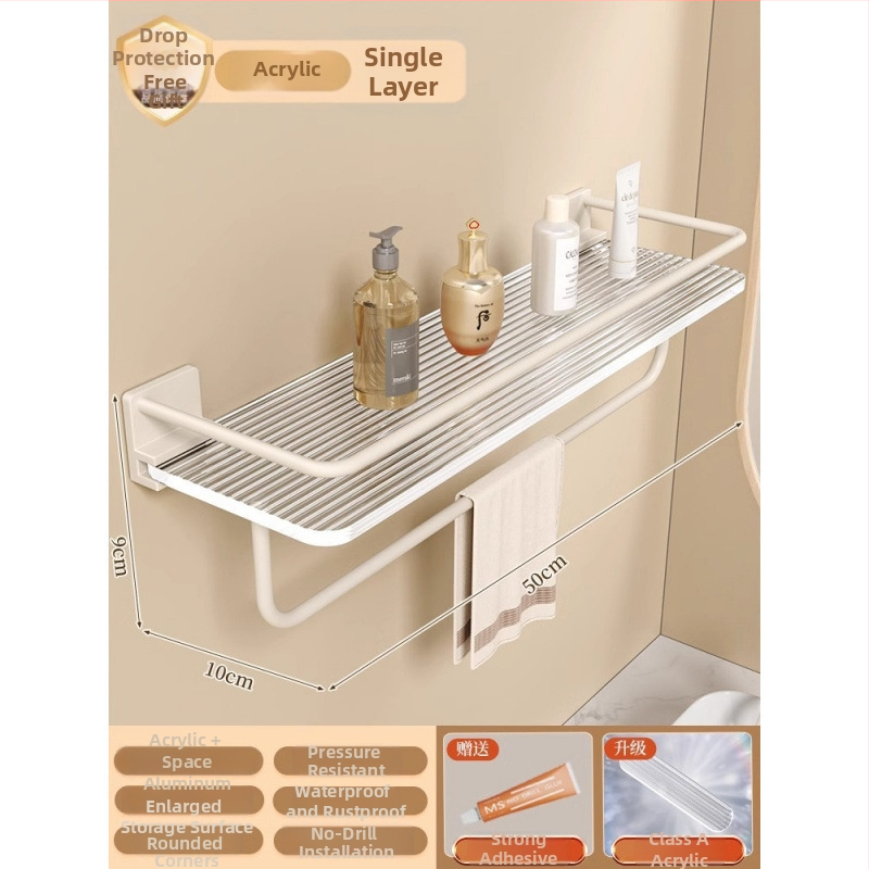 Триъгълна ъглова полица за стена, пластмасова, баня, 1 ниво, минималистичен стил, организатор за козметика