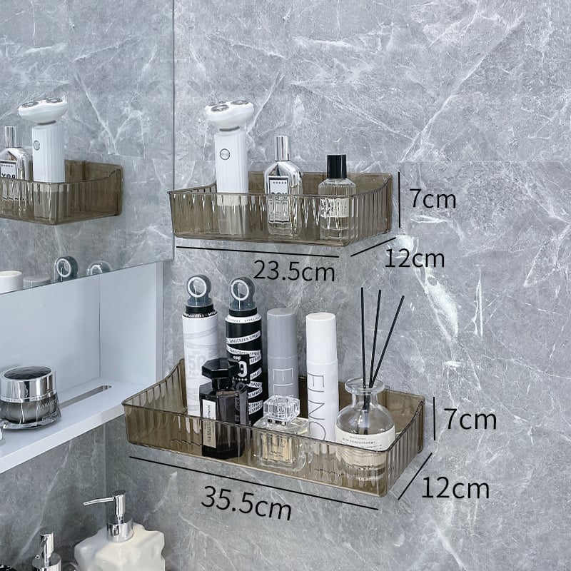 Триъгълна ъглова полица за стена, пластмасова, баня, 1 ниво, минималистичен стил, организатор за козметика