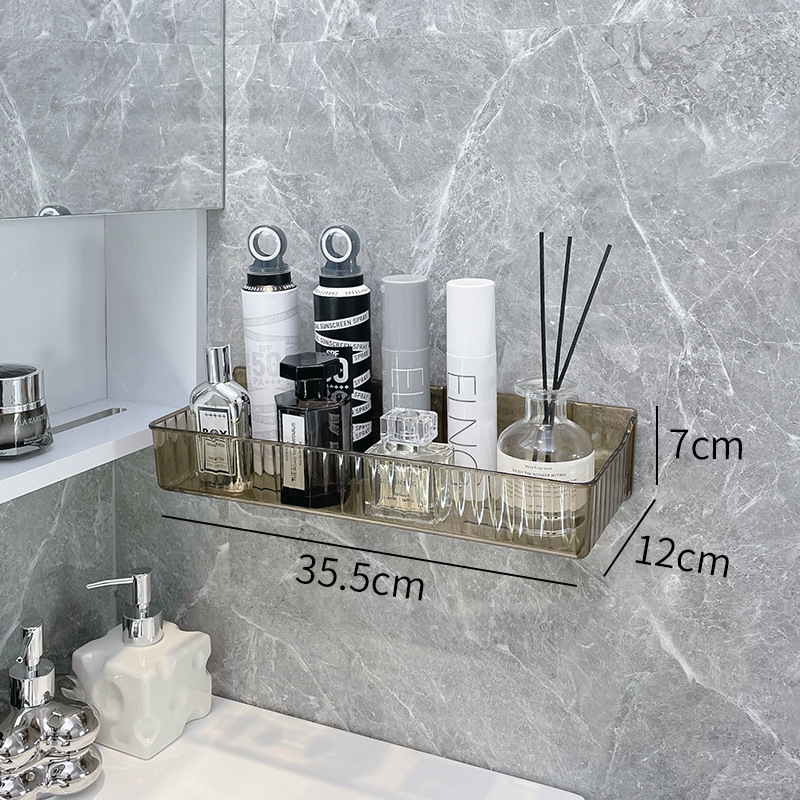 Триъгълна ъглова полица за стена, пластмасова, баня, 1 ниво, минималистичен стил, организатор за козметика
