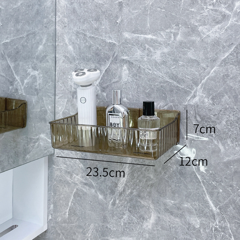 Триъгълна ъглова полица за стена, пластмасова, баня, 1 ниво, минималистичен стил, организатор за козметика