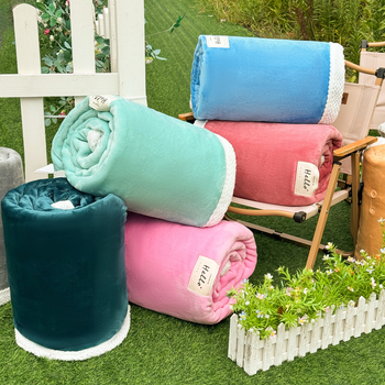 100% poliészter törölköző pléd, dupla oldalú fleece, 300 g/m², tavasz–ősz, egyszínű minta, könnyű luxus stílus, testreszabható