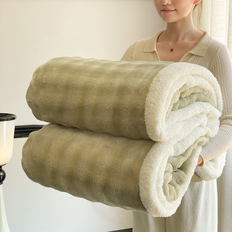 Dvoslojna topla deka s vlaknom poliesterom, plišasti velur, flanel, prilagodljiva, 500–800 g