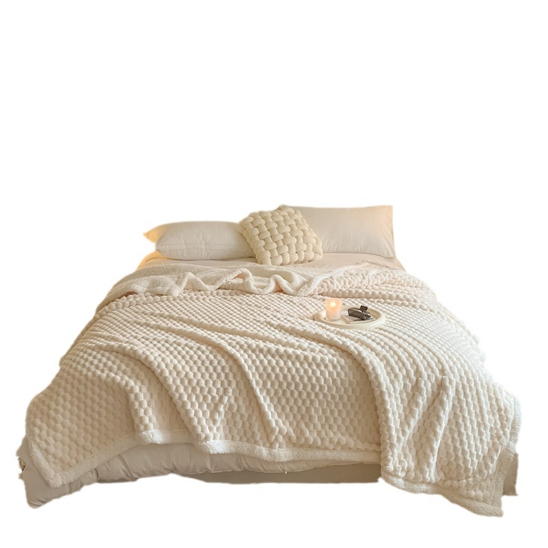 Ćebe od coral fleece s mliječno-velurom, za kauč, 220 g/m², jedinstven uzorak, jednostavan stil, proljeće i jesen