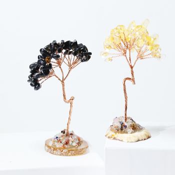 Kristallidest õnnepuu Crystal Raw Edition, kaasaegne ja minimalistlik laua dekor, mullpakend (Materjal: Kristall; Bränd: Crystal Raw Edition; Stiil: Modernne ja minimalistlik; Pakend: Mullpakend)