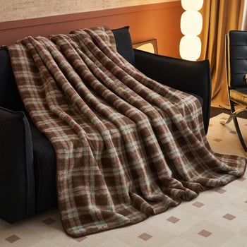 Зимно одеяло от млечен велур, с райета, полиестер, 250 г/м², свиване 2–3%, устойчивост на цвета 4