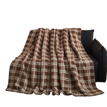 Зимно одеяло от млечен велур, с райета, полиестер, 250 г/м², свиване 2–3%, устойчивост на цвета 4