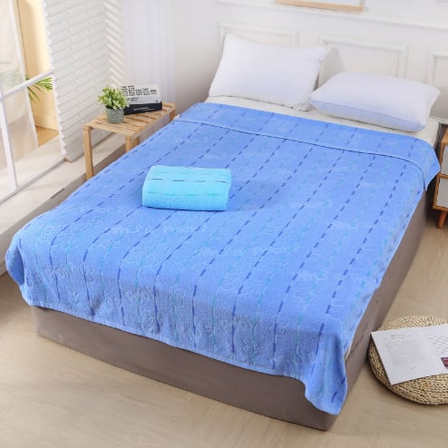 Ručnik-deka od pamuka, prilagodljiva iz šivanjem, mekana i koži-prijateljska, 99% pamuk, prugasti uzorak, težina 0.55–1.0 kg, ljetna upotreba