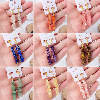 Ametisti kristalliga kõrvarõngad, geomeetriline disain, Runyang bränd, kaasaegne minimalistlik stiil