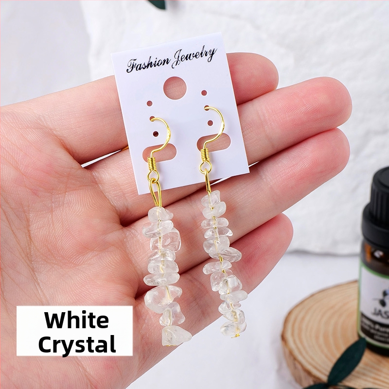 Ametisti kristalliga kõrvarõngad, geomeetriline disain, Runyang bränd, kaasaegne minimalistlik stiil