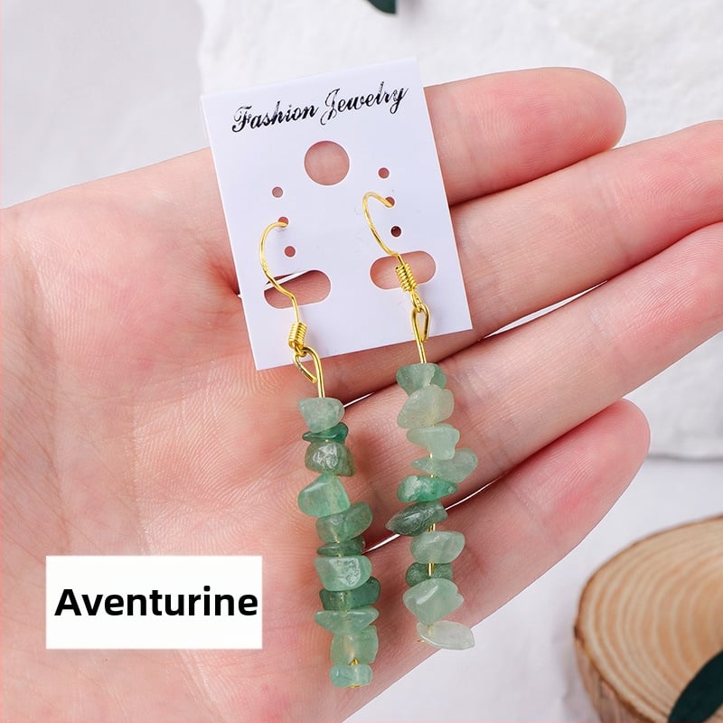 Ametisti kristalliga kõrvarõngad, geomeetriline disain, Runyang bränd, kaasaegne minimalistlik stiil