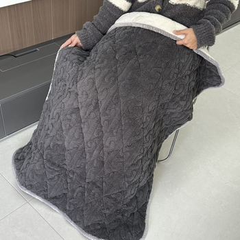 Плед за коляното, коралов флис, вълна, еднороден модел, удебелен шевен плат, зимен