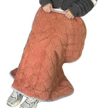 Плед за коляното, коралов флис, вълна, еднороден модел, удебелен шевен плат, зимен
