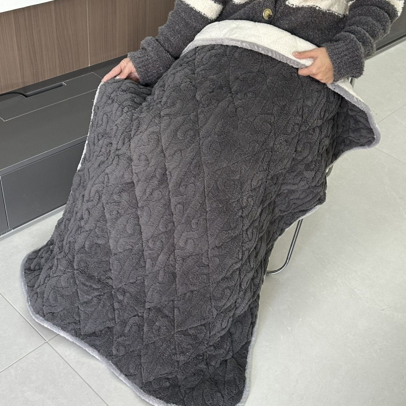 Плед за коляното, коралов флис, вълна, еднороден модел, удебелен шевен плат, зимен