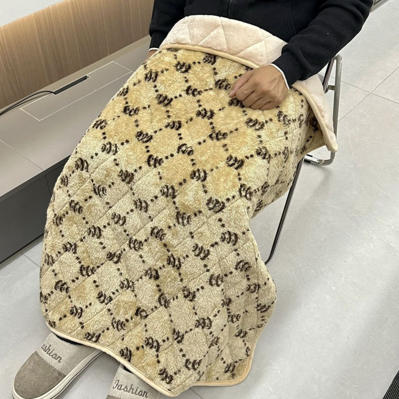 Плед за коляното, коралов флис, вълна, еднороден модел, удебелен шевен плат, зимен