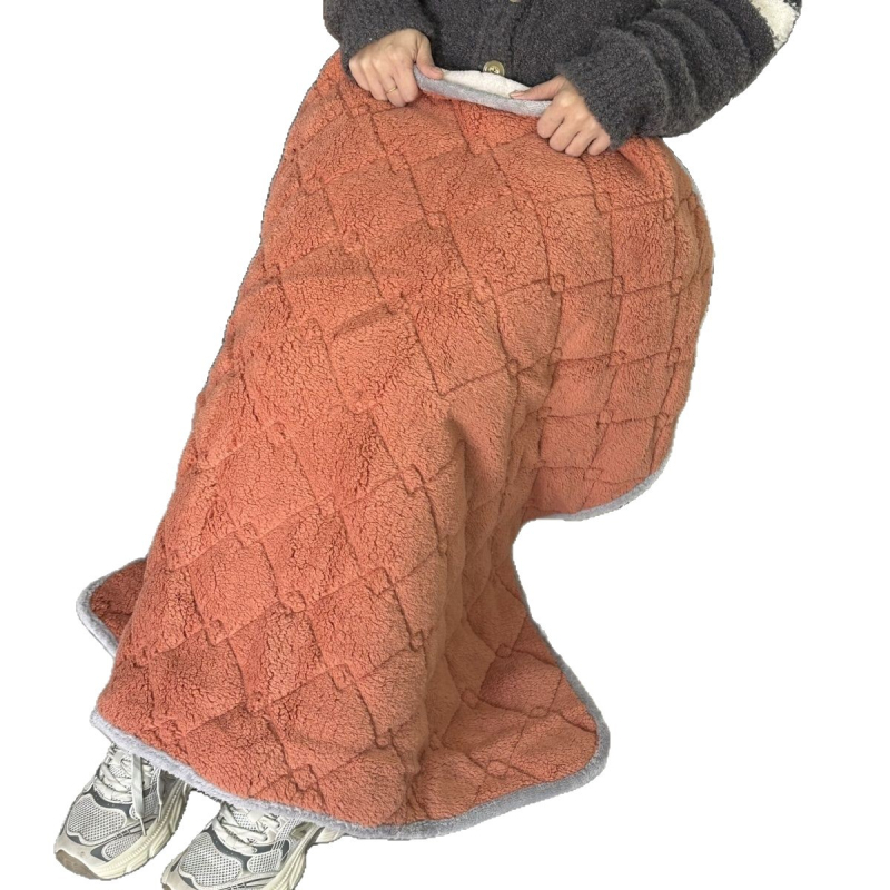 Плед за коляното, коралов флис, вълна, еднороден модел, удебелен шевен плат, зимен