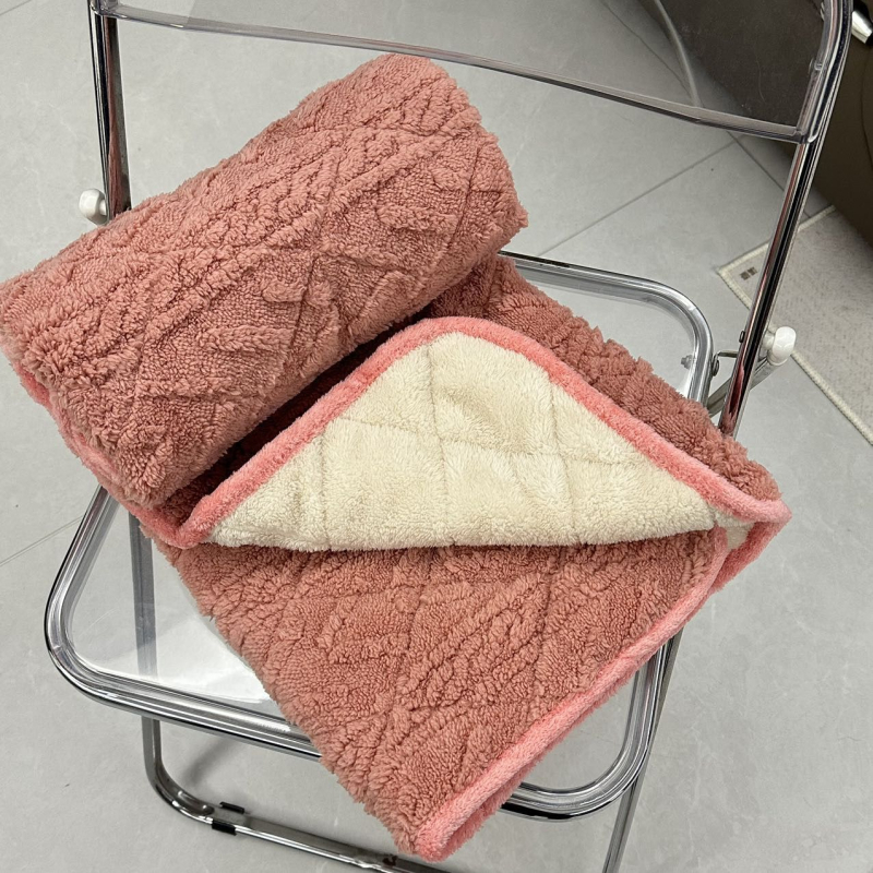 Плед за коляното, коралов флис, вълна, еднороден модел, удебелен шевен плат, зимен