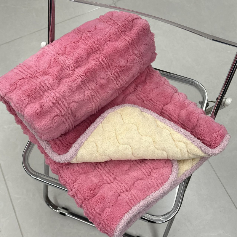 Плед за коляното, коралов флис, вълна, еднороден модел, удебелен шевен плат, зимен