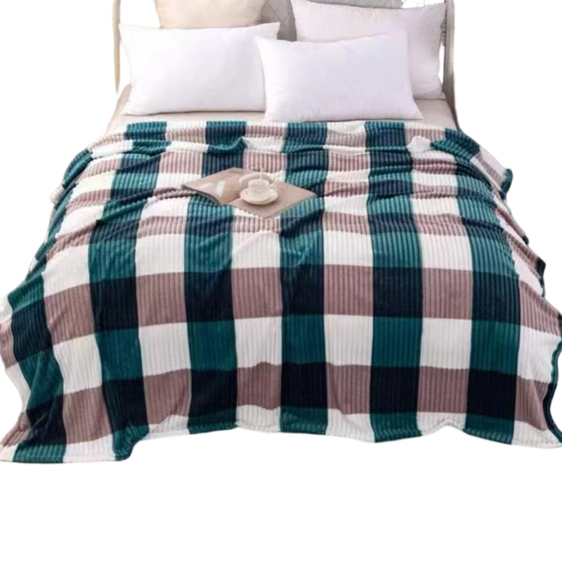 Star Dots фланелено одеяло с клетъчен модел, тегло 800–1000 g, за всички сезони, минималистичен стил