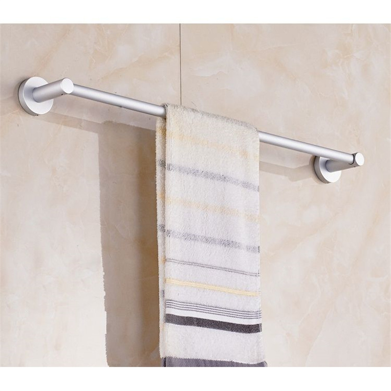 Sienas stiprināms dvieļu plaukts no alumīnija sakausējuma Space Aluminum, vienpolu vai divpolu, 1 slānis, gaišs luksusa stils, slodze 15 kg