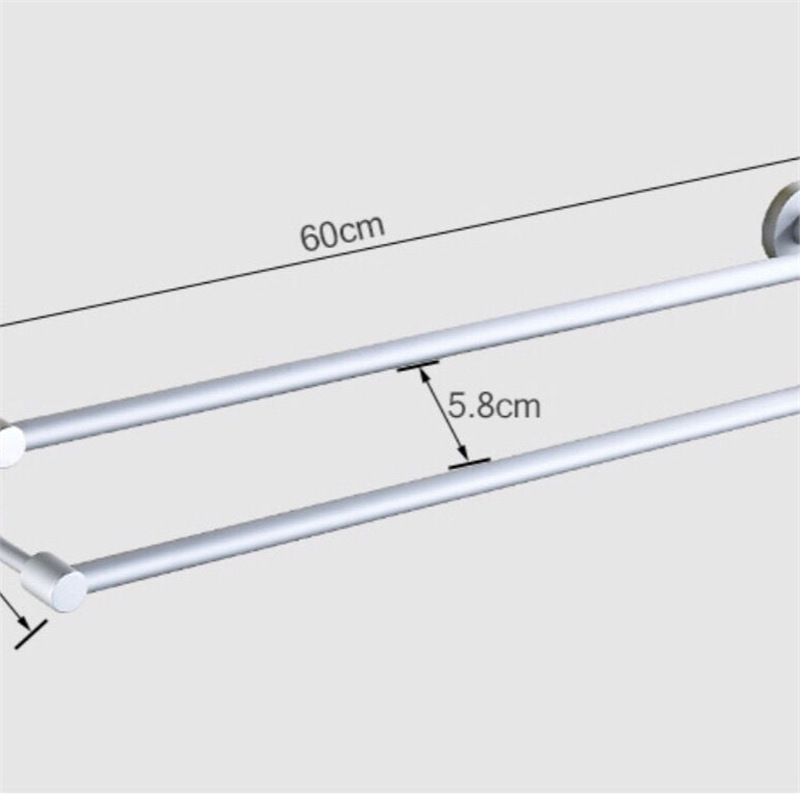 Sienas stiprināms dvieļu plaukts no alumīnija sakausējuma Space Aluminum, vienpolu vai divpolu, 1 slānis, gaišs luksusa stils, slodze 15 kg