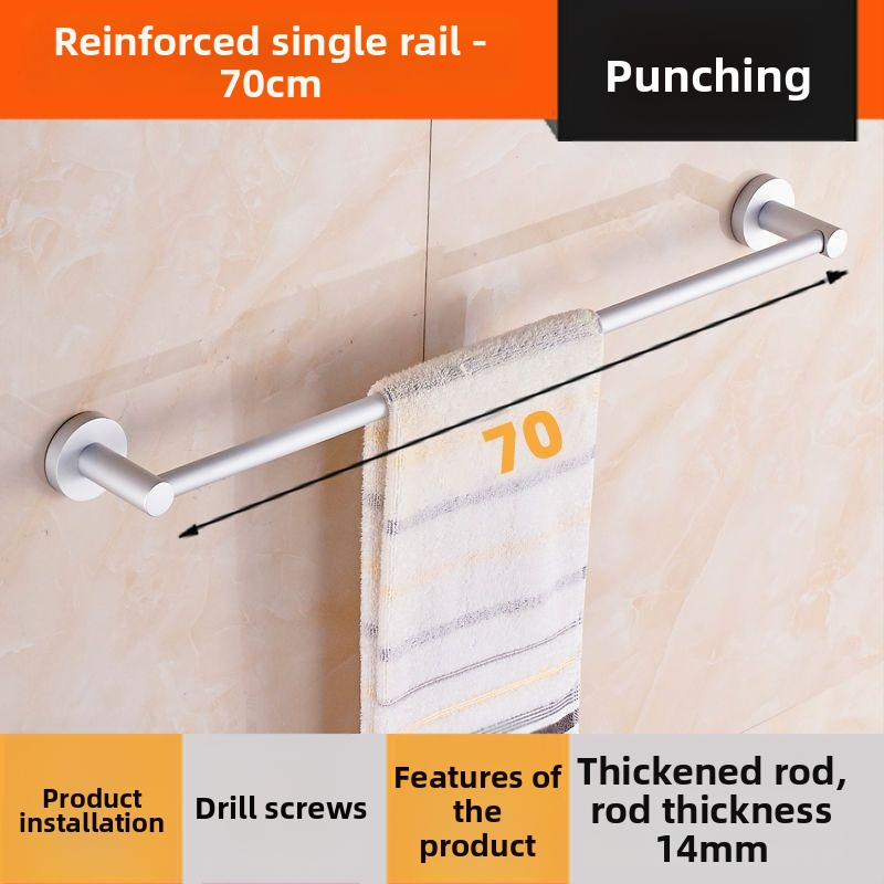 Sienas stiprināms dvieļu plaukts no alumīnija sakausējuma Space Aluminum, vienpolu vai divpolu, 1 slānis, gaišs luksusa stils, slodze 15 kg