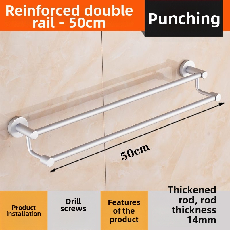 Sienas stiprināms dvieļu plaukts no alumīnija sakausējuma Space Aluminum, vienpolu vai divpolu, 1 slānis, gaišs luksusa stils, slodze 15 kg