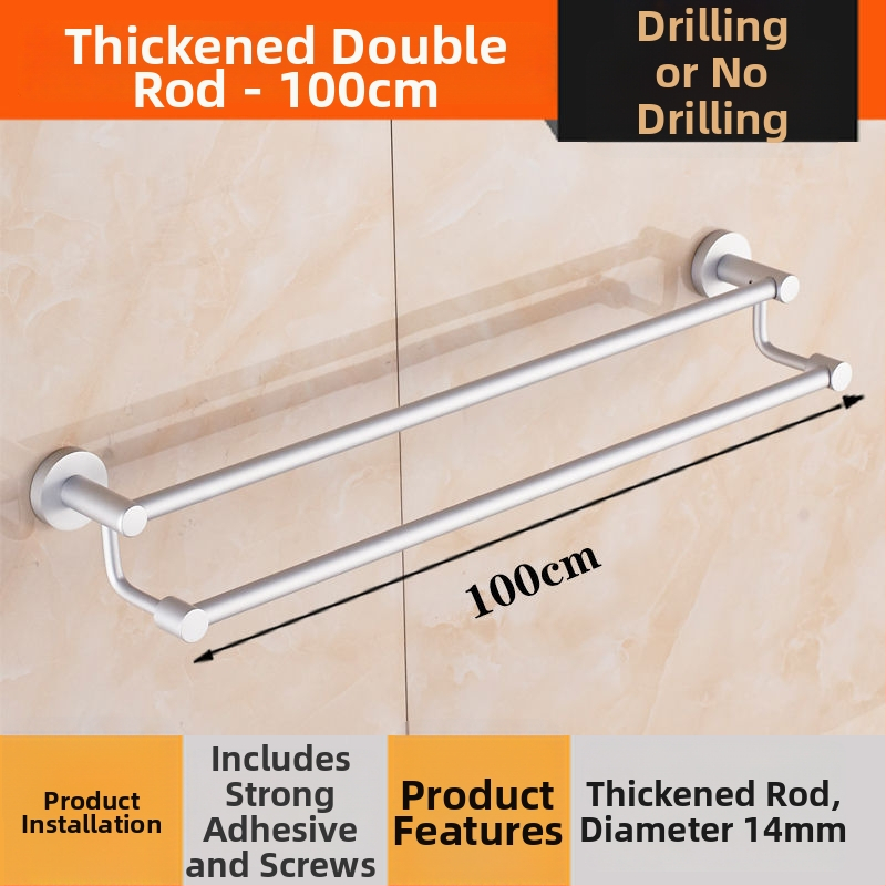 Sienas stiprināms dvieļu plaukts no alumīnija sakausējuma Space Aluminum, vienpolu vai divpolu, 1 slānis, gaišs luksusa stils, slodze 15 kg
