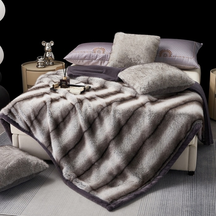 Raschel одеяло за легло с ивици, полиестер, тегло 500–800 г, персонализируемо