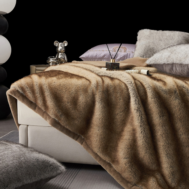 Raschel одеяло за легло с ивици, полиестер, тегло 500–800 г, персонализируемо