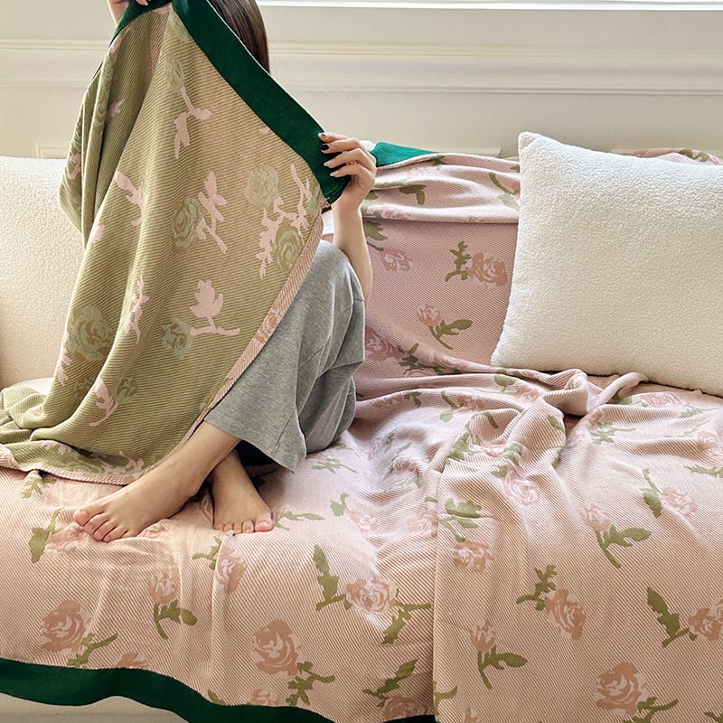 Bambuszrost takaró - könnyű, 300 g alatt, négy évszakos, virágos mintázat, INS stílus, első osztályú termék