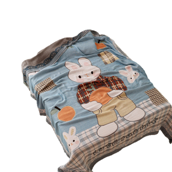 Jiayang Одеяло от бамбукови влакна с охлаждащ ефект за деца, 60% бамбукови влакна / 40% тенсел, 680 g, лято, рисунка с животни, дишащо покривало за легло