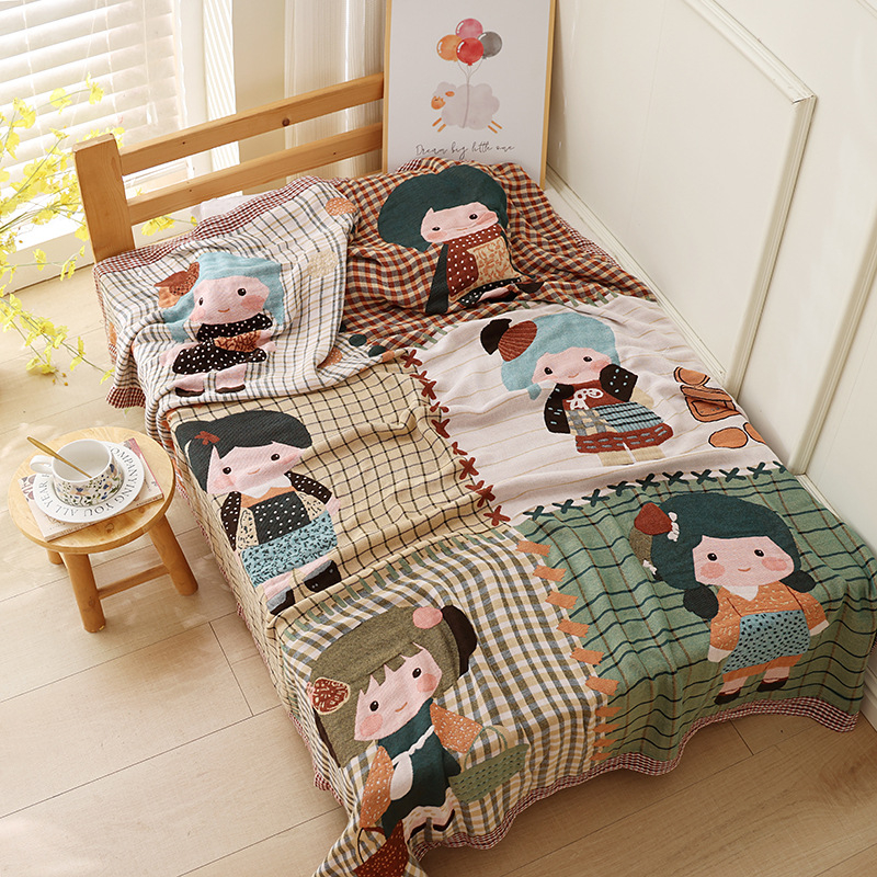 Jiayang Одеяло от бамбукови влакна с охлаждащ ефект за деца, 60% бамбукови влакна / 40% тенсел, 680 g, лято, рисунка с животни, дишащо покривало за легло