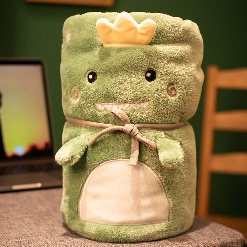 Офисно одеяло за дрямка, коралов флис, карикатурен десен, вълнен материал, универсален стил