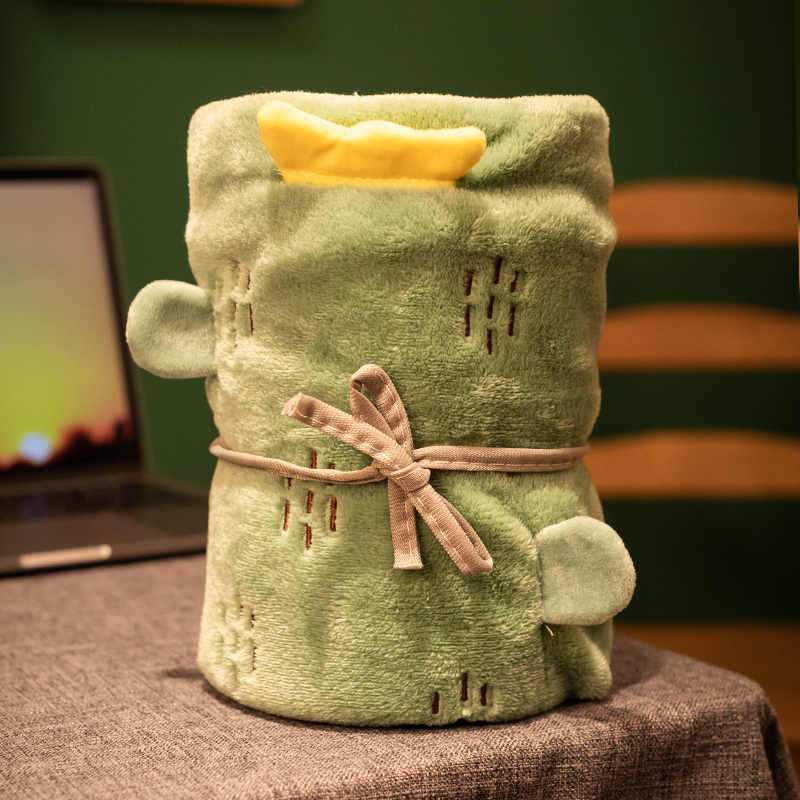 Офисно одеяло за дрямка, коралов флис, карикатурен десен, вълнен материал, универсален стил