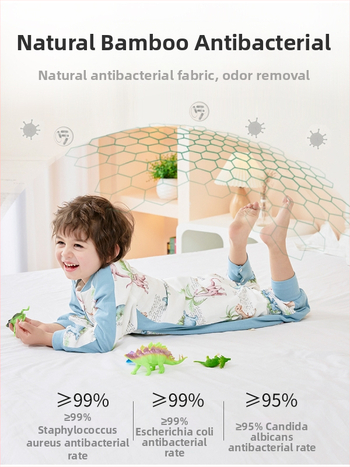 Bērnu gulēšanas somiņa ar dalītu kāju dizainu, no bambusa šķiedras, antibakteriāls un mitrumu pārvadājošs, metāla rāvējslēdzējs, piemērots ziemai, pavasarim un rudenim, vecums 1–3 gadi