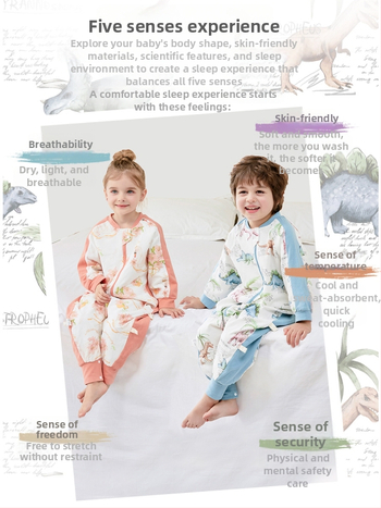 Bērnu gulēšanas somiņa ar dalītu kāju dizainu, no bambusa šķiedras, antibakteriāls un mitrumu pārvadājošs, metāla rāvējslēdzējs, piemērots ziemai, pavasarim un rudenim, vecums 1–3 gadi