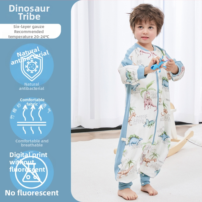 Bērnu gulēšanas somiņa ar dalītu kāju dizainu, no bambusa šķiedras, antibakteriāls un mitrumu pārvadājošs, metāla rāvējslēdzējs, piemērots ziemai, pavasarim un rudenim, vecums 1–3 gadi