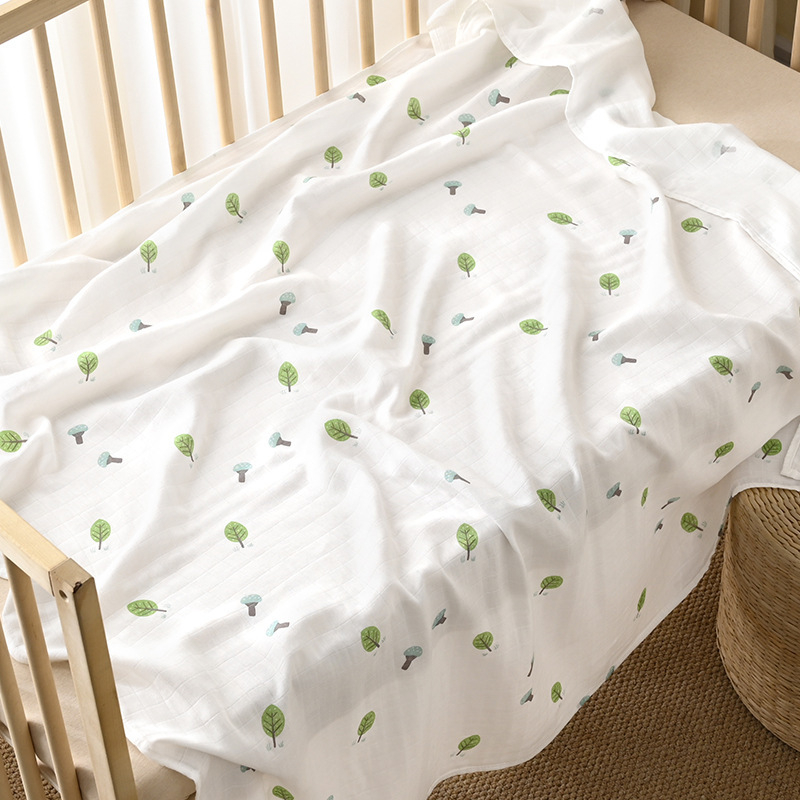 Zīdaiņu wrap no muselīna, divslāņu bambusa šķiedras audums, piemērots zīdaiņiem un 1–3 gadus veciem, ar rakstiem: karikatūra, zieds, ģeometrija