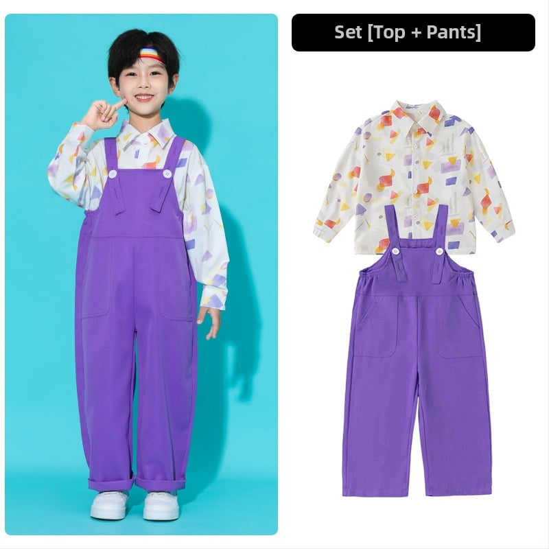 Bērnu hip-hop uzstāšanās apģērbs, unisex, bērniem virs 8 gadu vecuma, vasara 2025 (vasaras sezona 2025; unisex; hip-hop stils; vecuma grupai virs 8)