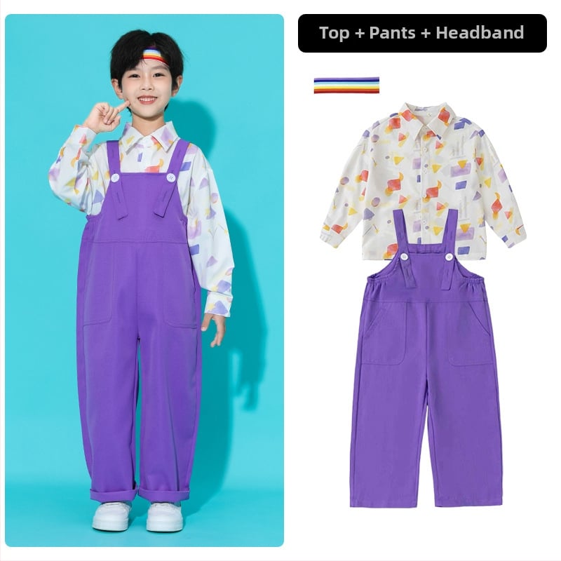 Bērnu hip-hop uzstāšanās apģērbs, unisex, bērniem virs 8 gadu vecuma, vasara 2025 (vasaras sezona 2025; unisex; hip-hop stils; vecuma grupai virs 8)