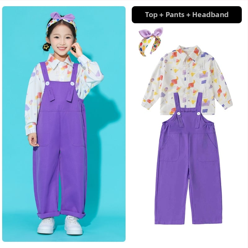 Bērnu hip-hop uzstāšanās apģērbs, unisex, bērniem virs 8 gadu vecuma, vasara 2025 (vasaras sezona 2025; unisex; hip-hop stils; vecuma grupai virs 8)