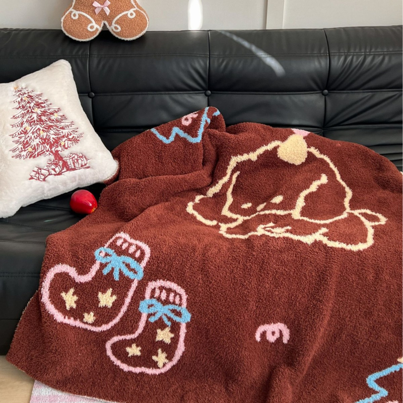 Pletena deka s poluvellus uzorkom, graffiti uzorak, 1500–2000 g, pogodna za sve sezone, mogućnost prilagodbe