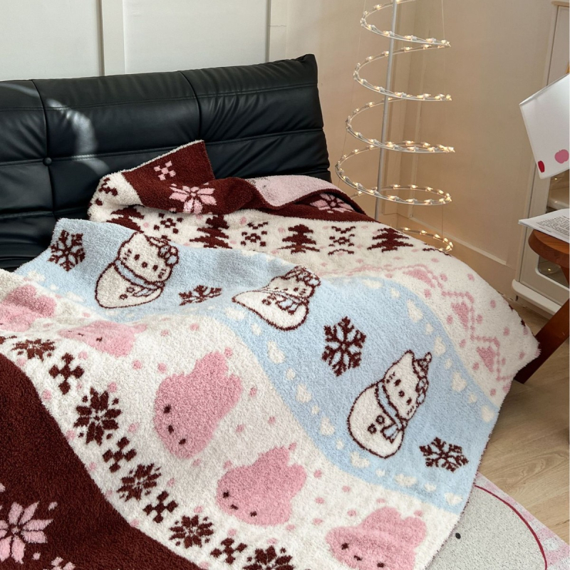 Pletena deka s poluvellus uzorkom, graffiti uzorak, 1500–2000 g, pogodna za sve sezone, mogućnost prilagodbe