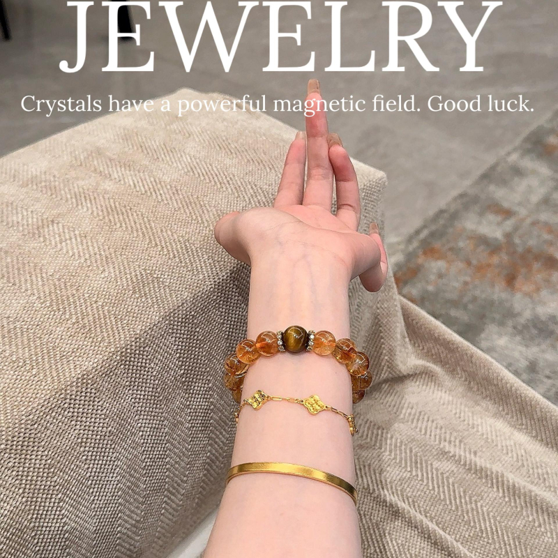 Narukvica - Ručno izrađena s krznenom zeca i kristalnim perlicama, geometrijski oblik, unisex, originalni dizajn