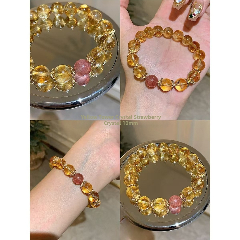 Narukvica - Ručno izrađena s krznenom zeca i kristalnim perlicama, geometrijski oblik, unisex, originalni dizajn