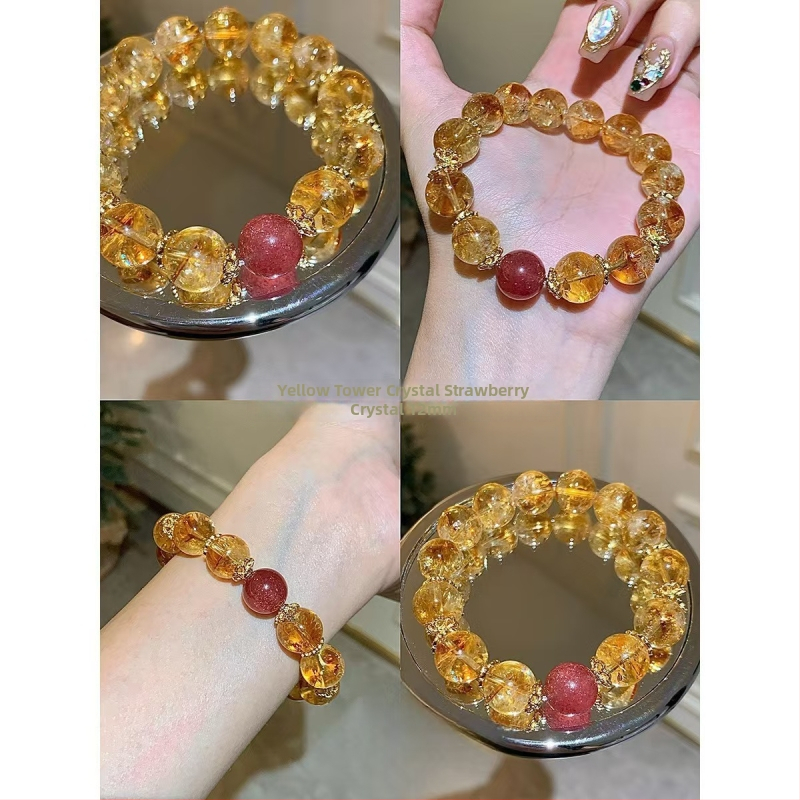 Narukvica - Ručno izrađena s krznenom zeca i kristalnim perlicama, geometrijski oblik, unisex, originalni dizajn